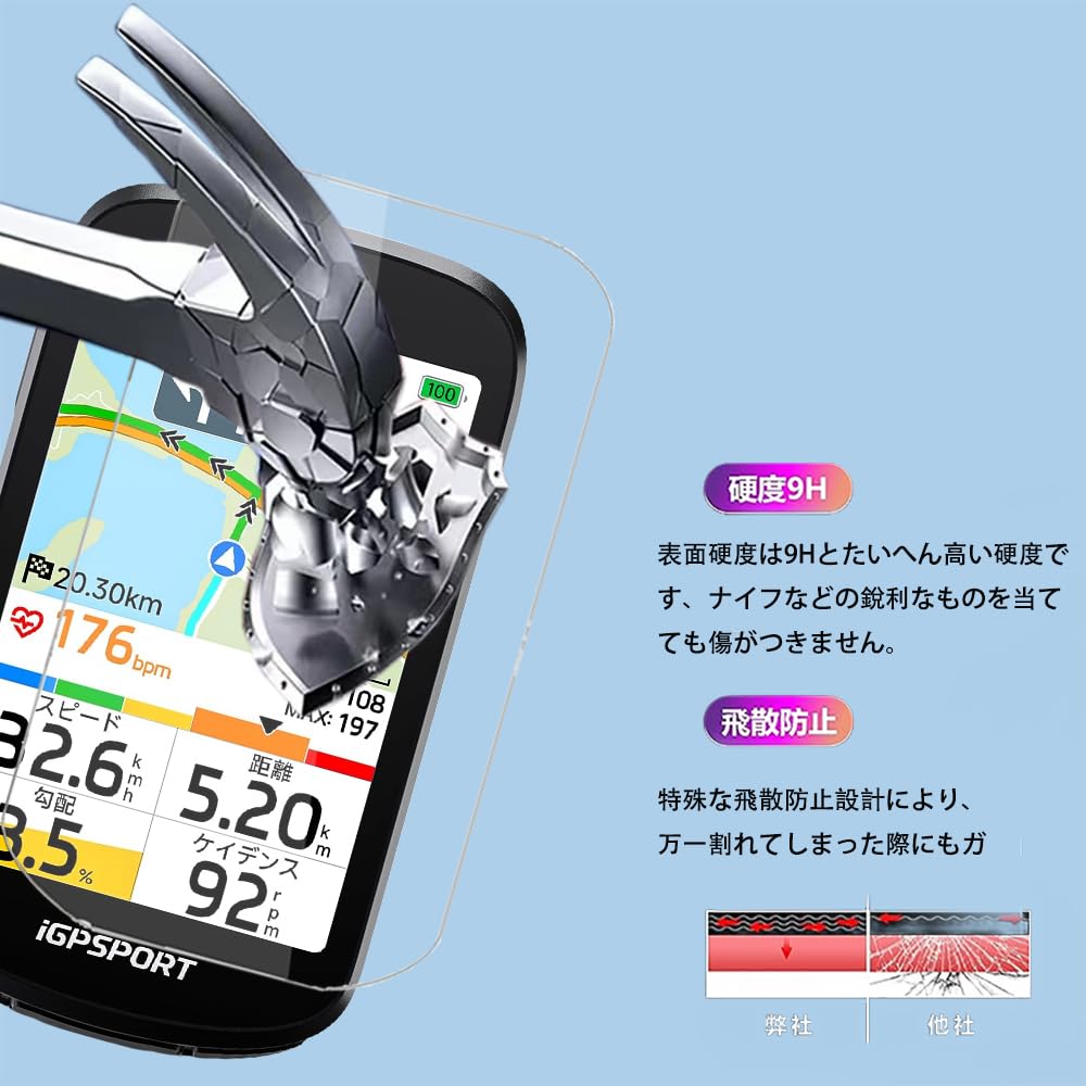 Amazon.co.jp: 【2枚セット】For iGPSPORT BSC500 フィルム 強化ガラス